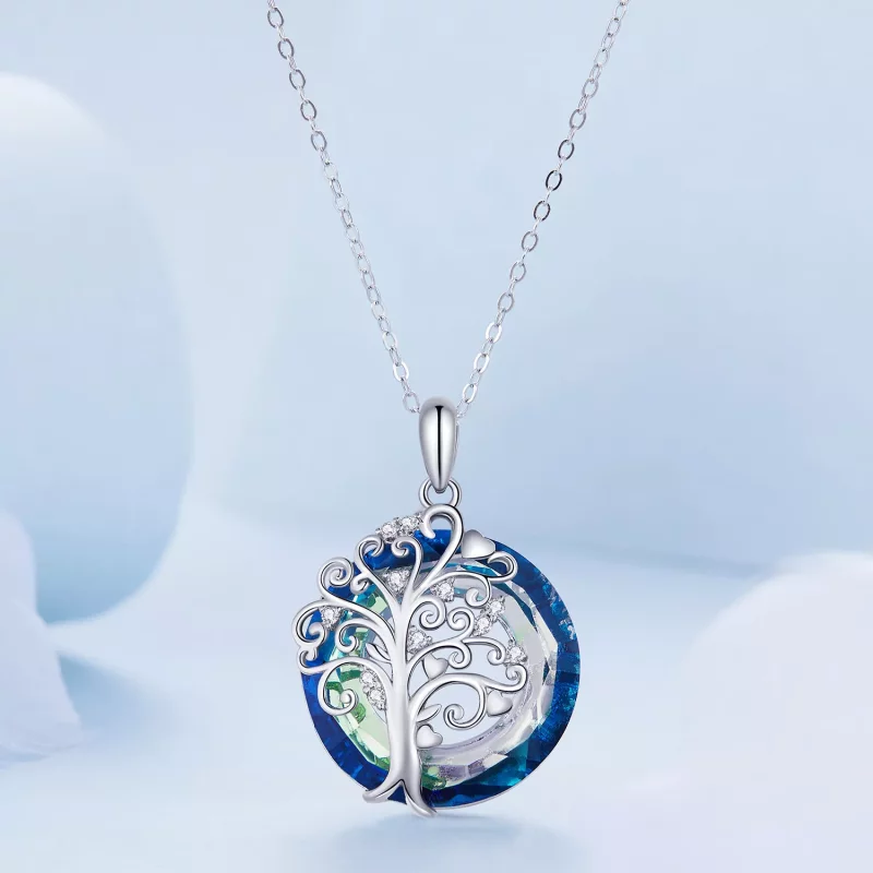 (imagen para) Collar estilo Pandora con círculo de familia - BSN315 - Ver 3