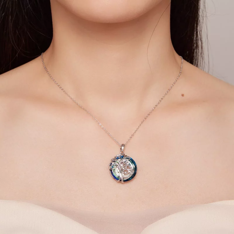 (imagen para) Collar estilo Pandora con círculo de familia - BSN315 - Ver 9