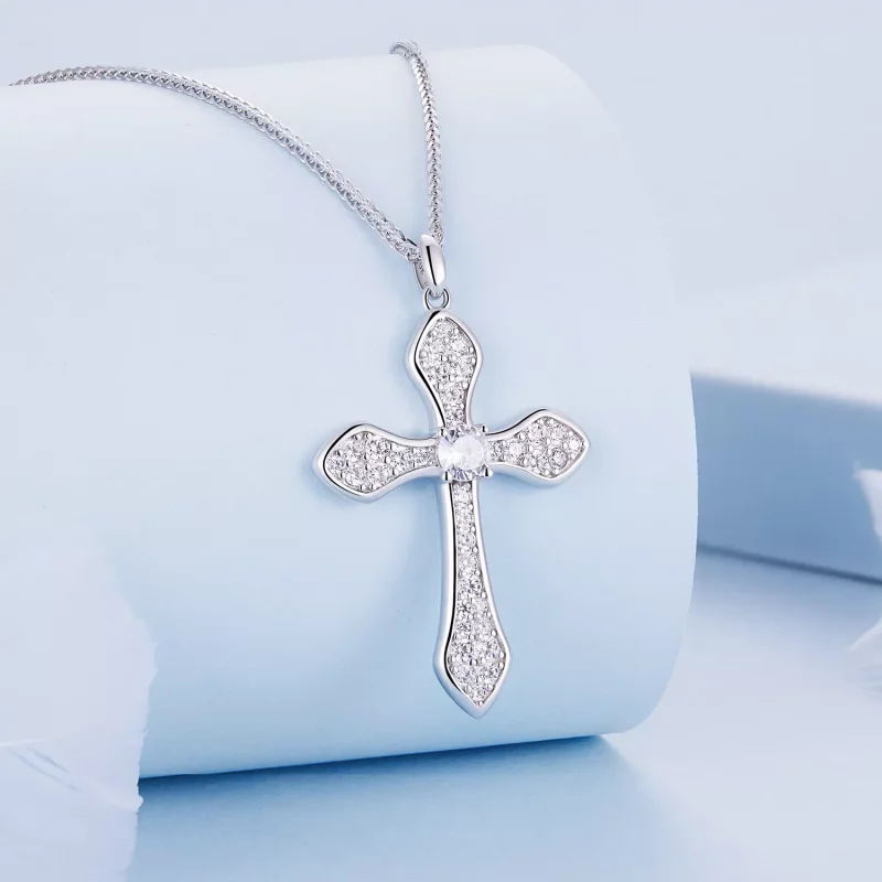 (imagen para) Collar estilo Pandora con cruz - BSN303 - Ver 2
