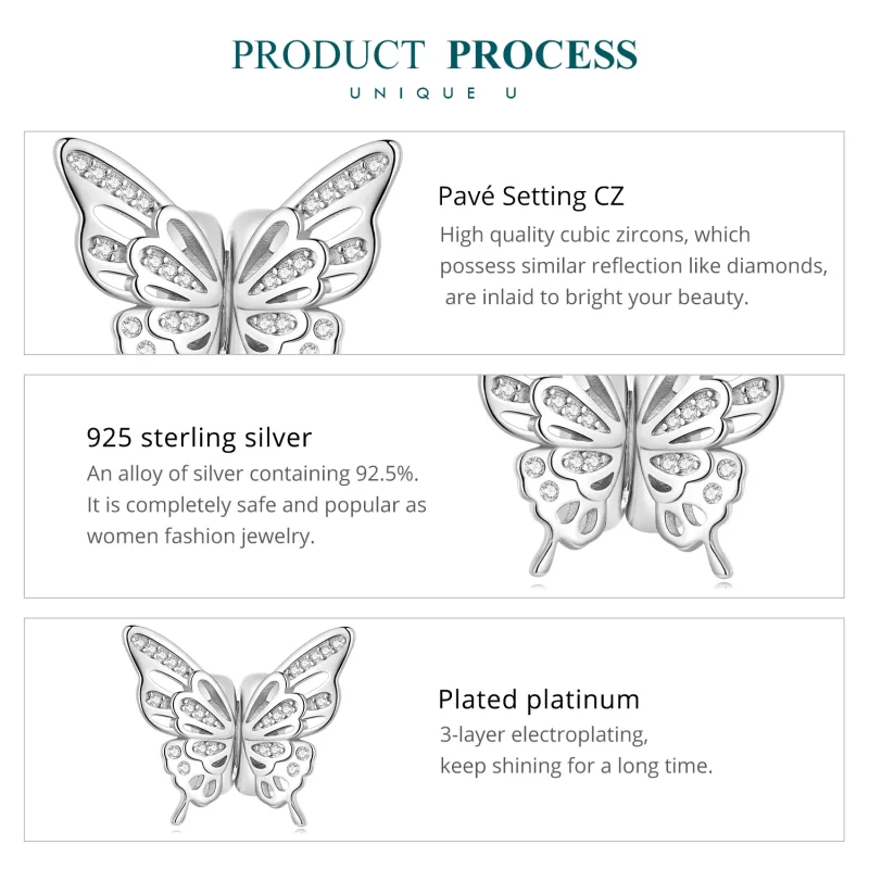 (imagen para) Encanto separador de mariposas al estilo de Pandora - BSC823 - Ver 6