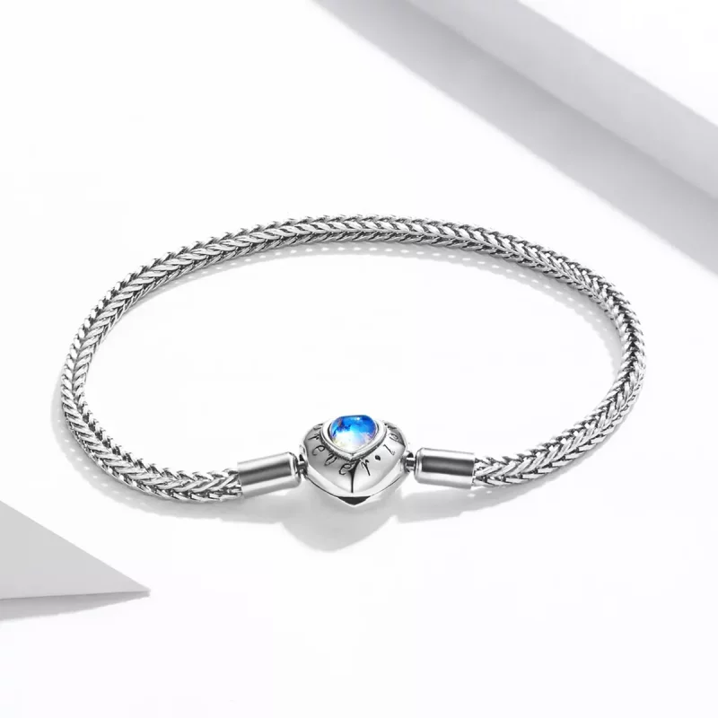 (imagen para) Pulsera con broche en forma de corazón al estilo Pandora - SCB223 - Ver 2