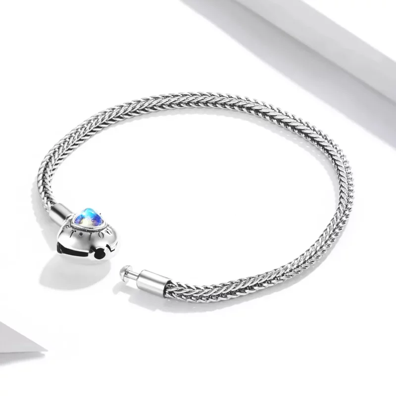 (imagen para) Pulsera con broche en forma de corazón al estilo Pandora - SCB223 - Ver 3