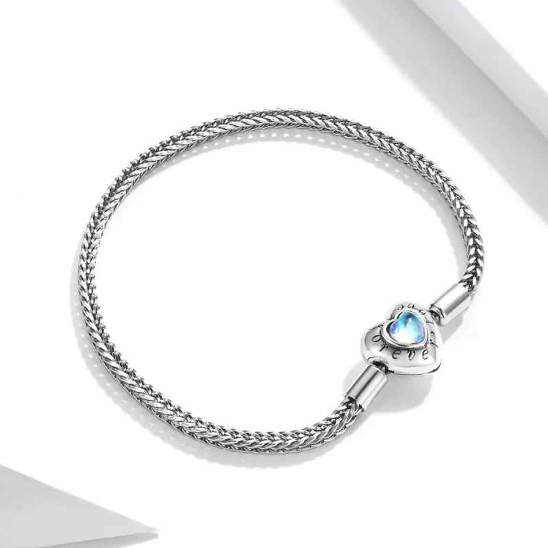 (imagen para) Pulsera con broche en forma de corazón al estilo Pandora - SCB223 - Ver 4