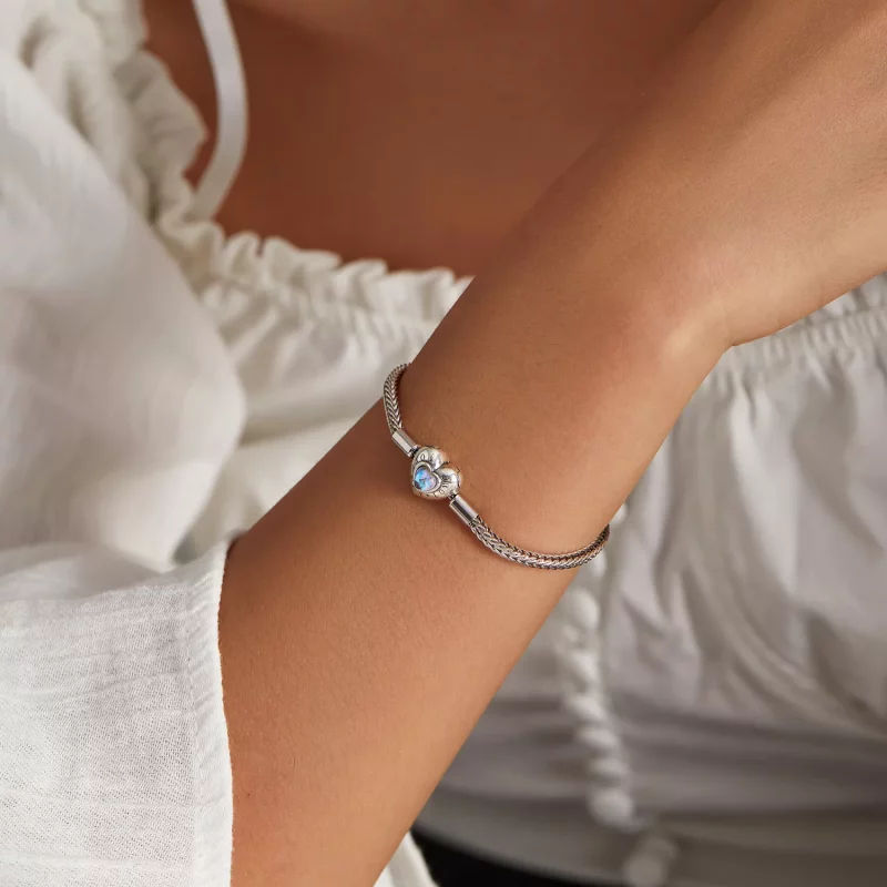 (imagen para) Pulsera con broche en forma de corazón al estilo Pandora - SCB223 - Ver 5