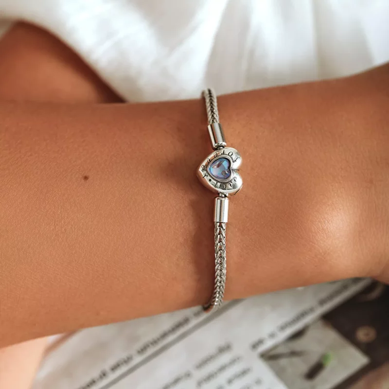 (imagen para) Pulsera con broche en forma de corazón al estilo Pandora - SCB223 - Ver 7