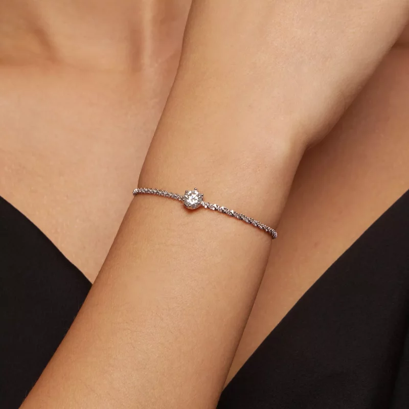 (imagen para) Pulsera con estilo Pandora y diamantes - MSB006 - Ver 4