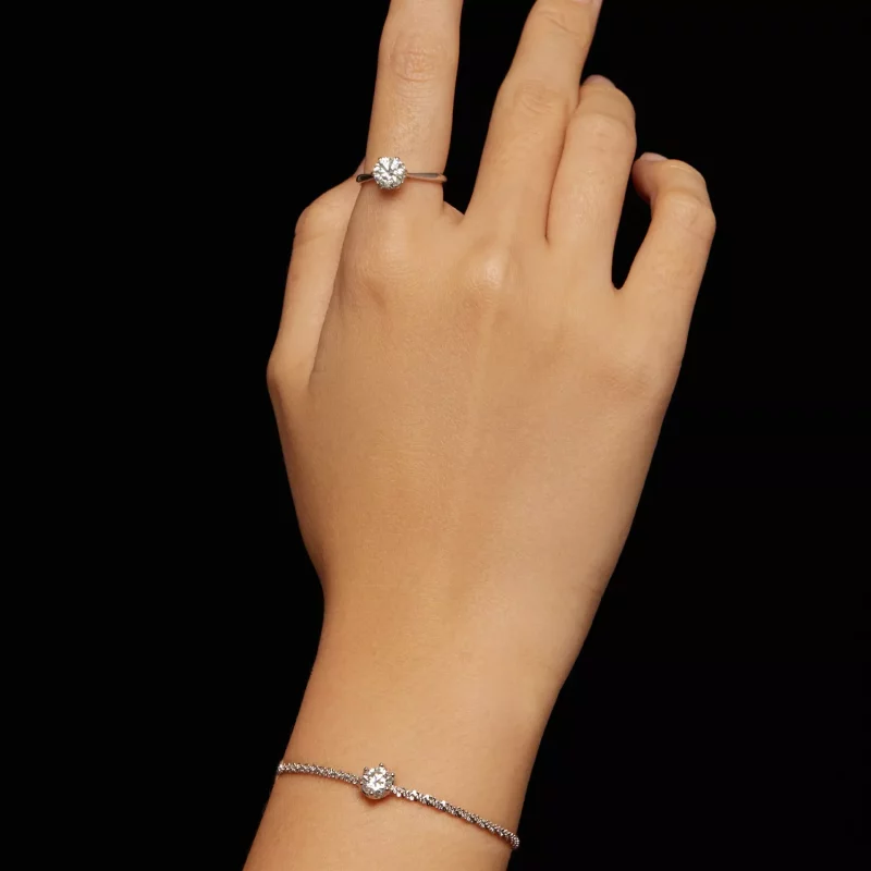 (imagen para) Pulsera con estilo Pandora y diamantes - MSB006 - Ver 5