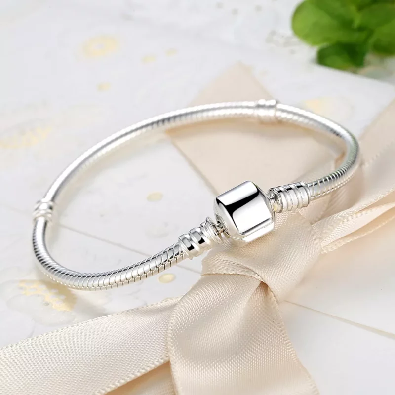 (imagen para) Pulsera de cadena de plata estilo Pandora con lindo gato - PAS902 - Ver 2