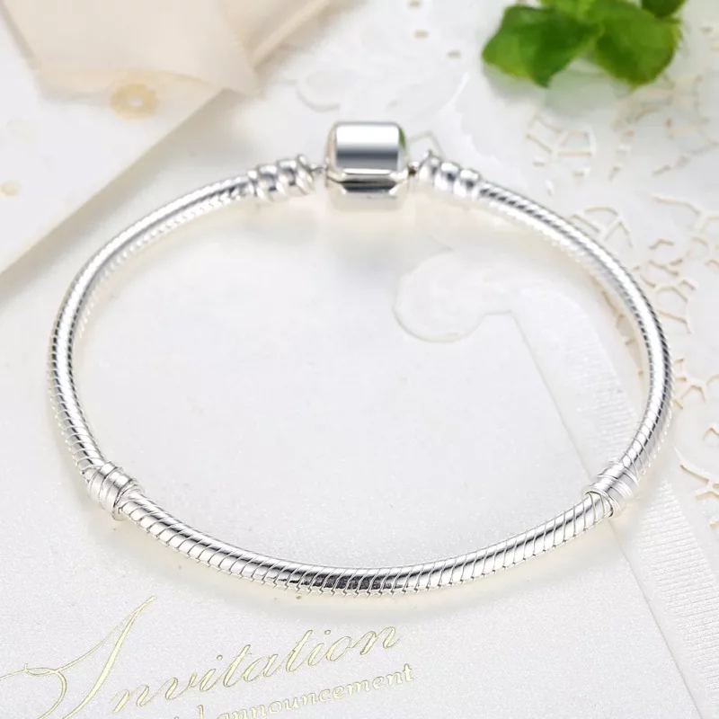 (imagen para) Pulsera de cadena de plata estilo Pandora con lindo gato - PAS902 - Ver 5