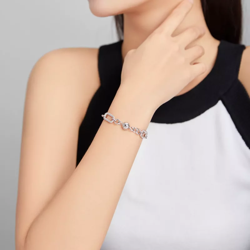 (imagen para) Pulsera de estilo Pandora con cadena de eslabones - BSB059 - Ver 6