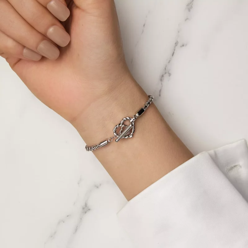 (imagen para) Pulsera de estilo Pandora con corazón y cierre en forma de T - BSB132 - Ver 7
