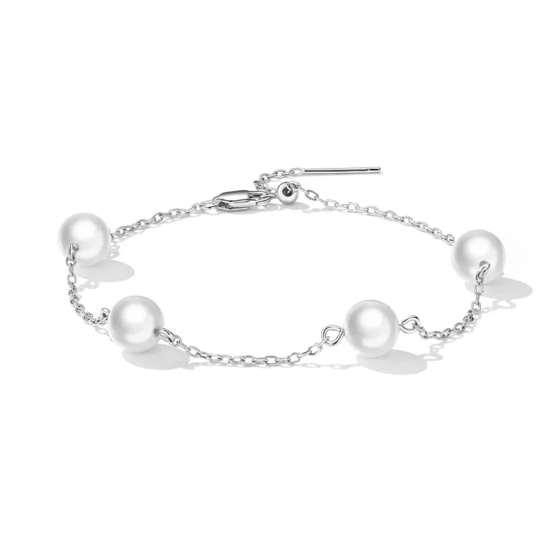 (imagen para) Pulsera de Estilo Pandora con Perlas - BSB090 - Ver 2
