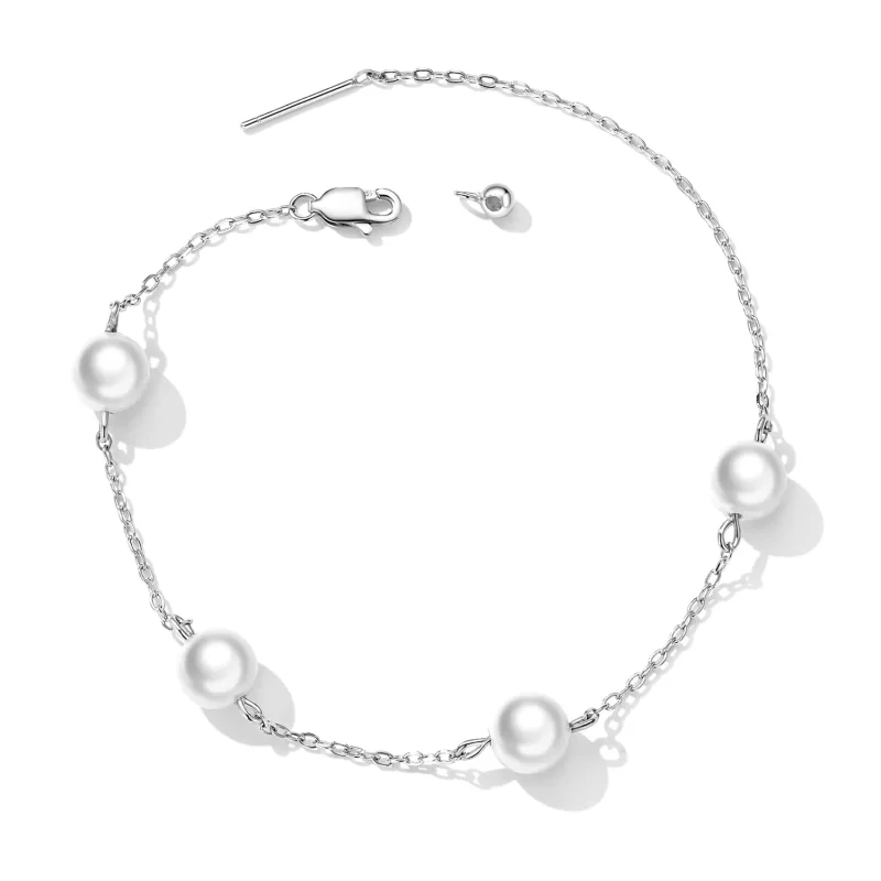 (imagen para) Pulsera de Estilo Pandora con Perlas - BSB090 - Ver 4