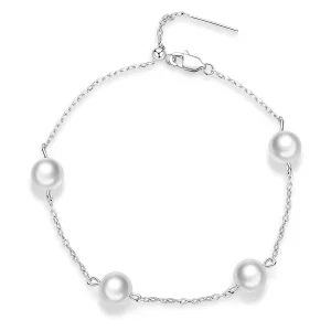 (imagen para) Pulsera de Estilo Pandora con Perlas - BSB090