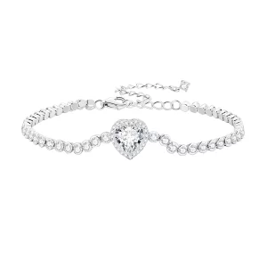 (imagen para) Pulsera de tenis con estilo Pandora en forma de corazón - BSB098