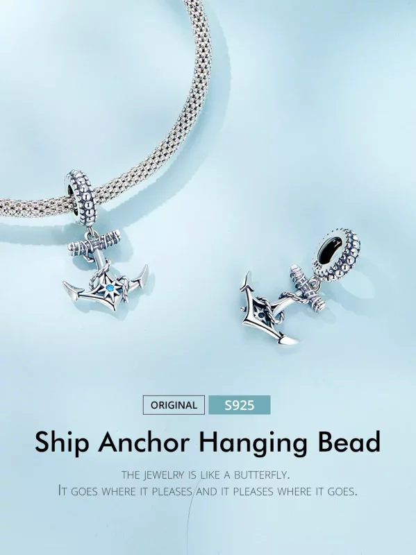 (imagen para) Pulsera estilo Pandora con dije de ancla - SCC2401 - Ver 2