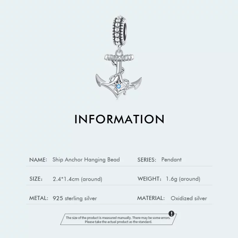 (imagen para) Pulsera estilo Pandora con dije de ancla - SCC2401 - Ver 4