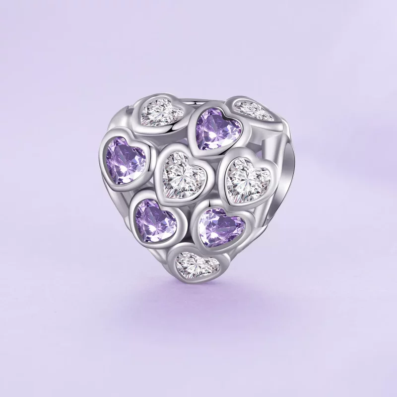 (imagen para) Pulsera estilo Pandora con dijes de corazones por todas partes - SCC2451 - Ver 2