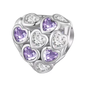 (imagen para) Pulsera estilo Pandora con dijes de corazones por todas partes - SCC2451