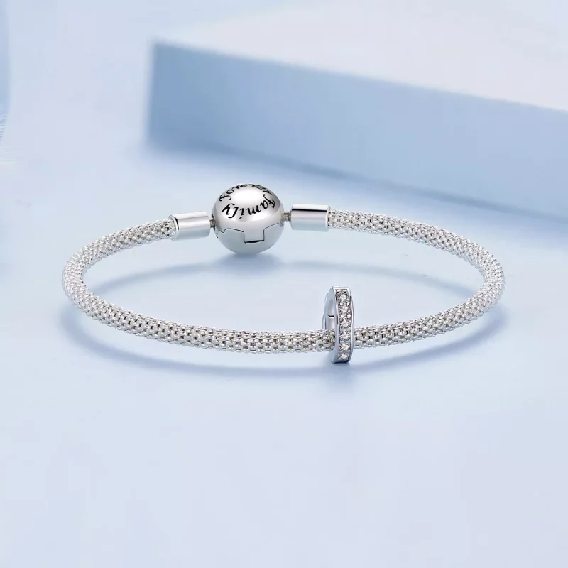 (imagen para) Pulsera estilo Pandora con encanto separador transparente brillante - BSC886 - Ver 5