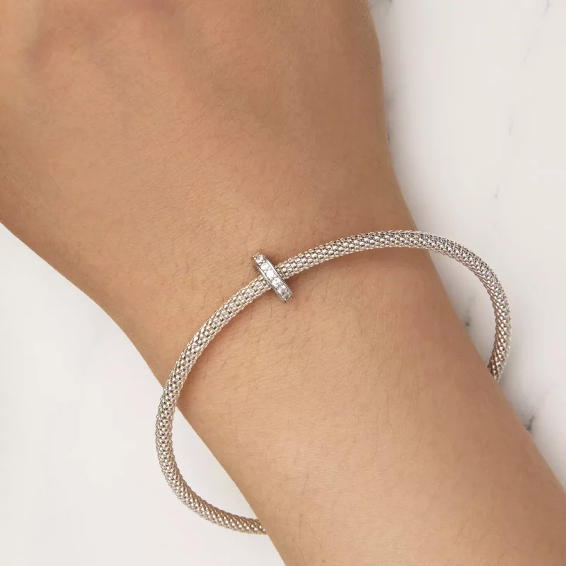 (imagen para) Pulsera estilo Pandora con encanto separador transparente brillante - BSC886 - Ver 6