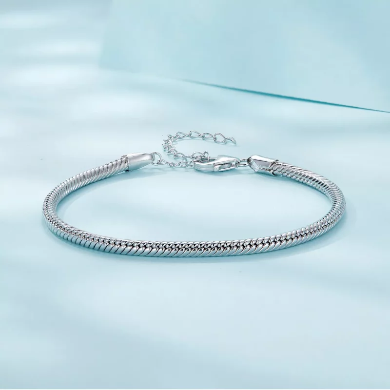 (imagen para) Pulsera estilo Pandora de cadena de serpiente - SCB252 - Ver 4