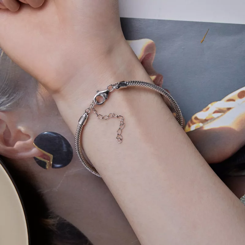 (imagen para) Pulsera estilo Pandora de cadena de serpiente - SCB252 - Ver 6