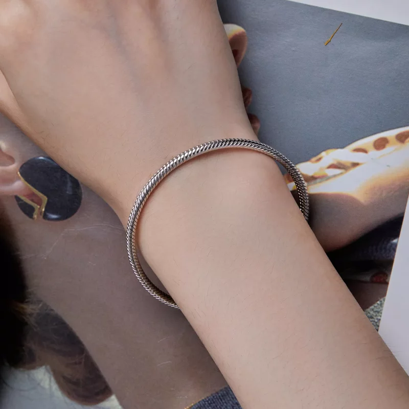 (imagen para) Pulsera estilo Pandora de cadena de serpiente - SCB252 - Ver 7