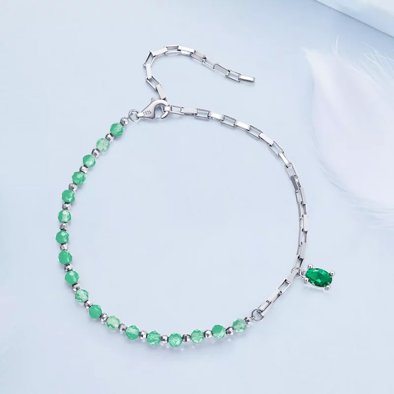 (imagen para) Pulsera estilo Pandora verde - BSB128 - Ver 2
