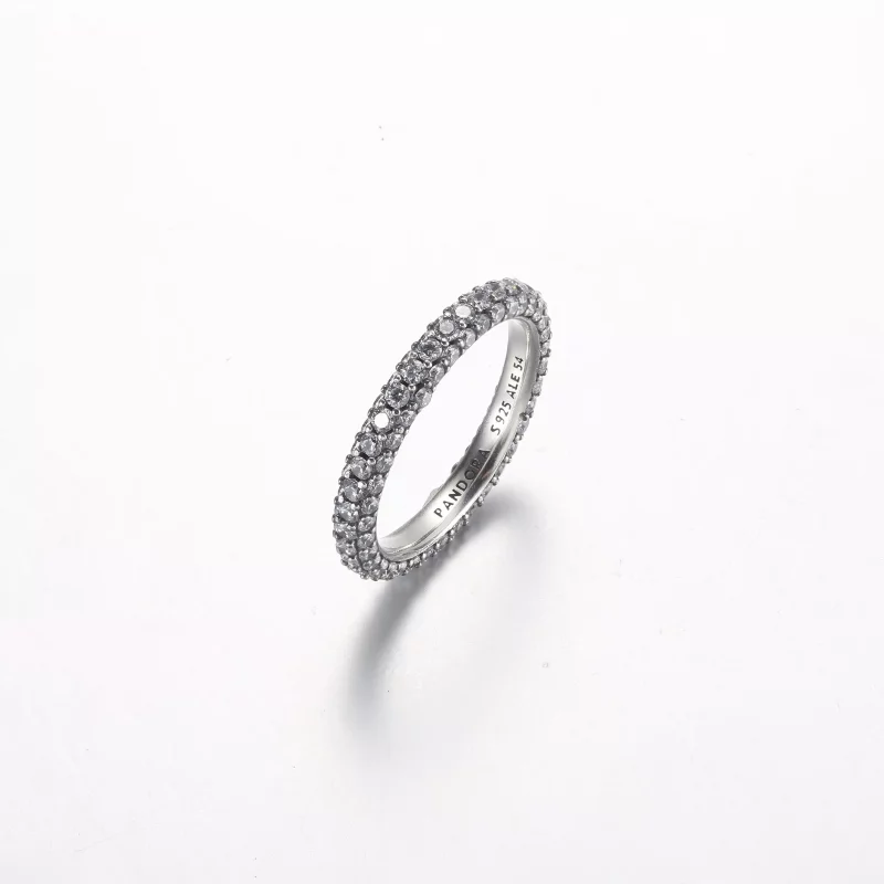 (imagen para) Anillo de Pandora Timeless Pavé de una sola hilera - 192627C01 - Ver 2