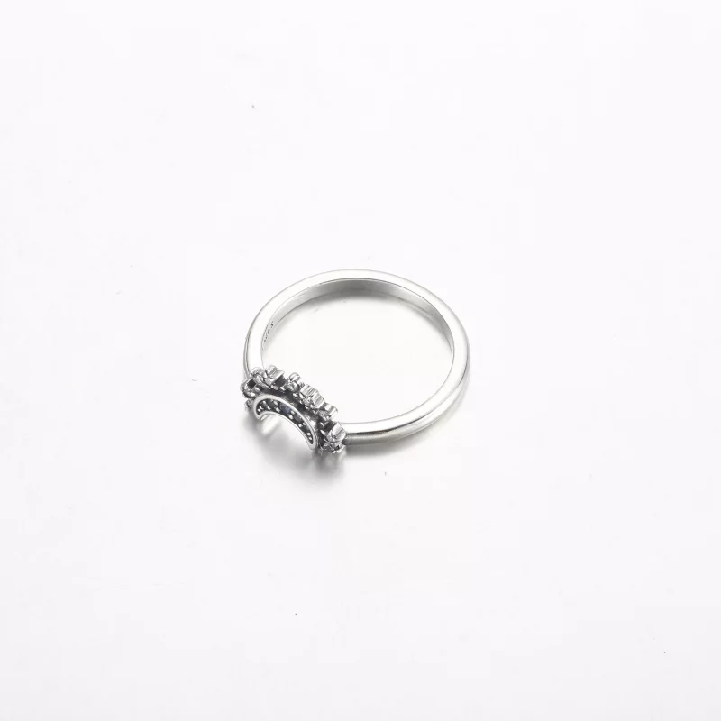 (imagen para) Anillo Pandora Celestial Blue Sparkling Moon - 192675C01 - Ver 3