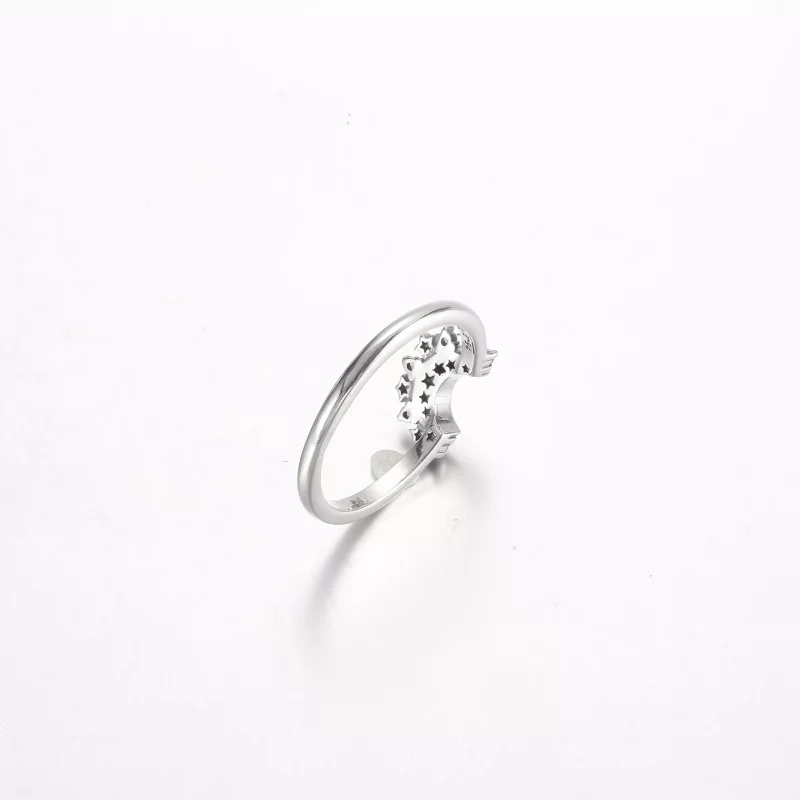 (imagen para) Anillo Pandora Celestial Blue Sparkling Moon - 192675C01 - Ver 5