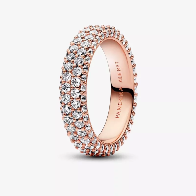 (imagen para) Anillo Pandora Timeless Pavé de Doble Hilera - 182629C01