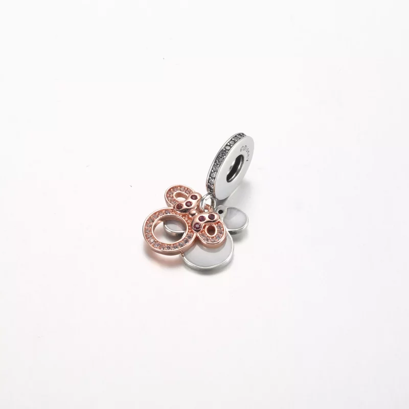 (imagen para) Charm colgante doble con silueta de Minnie Mouse de Disney Pandora - 782615C01 - Ver 2