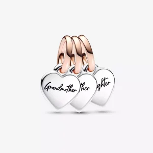 (imagen para) Charm colgante triple de generación de corazones de la familia divisible en dos tonos Pandora - 782648C00