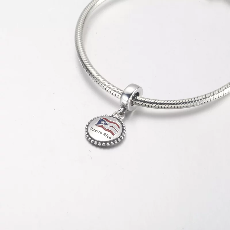 (imagen para) Colgante con bandera de Pandora Puerto Rico - P-D-3993 - Ver 4