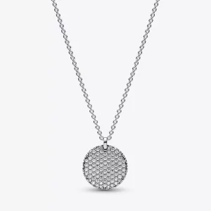 (imagen para) Collar colgante redondo Pandora Timeless Pavé - 392632C01-45