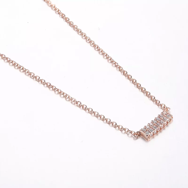 (imagen para) Collar Pandora Timeless Pavé de Doble Fila de Barra Collier - 382621C01-45 - Ver 2