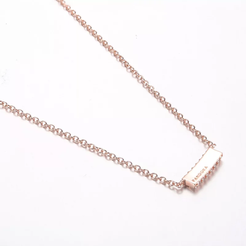 (imagen para) Collar Pandora Timeless Pavé de Doble Fila de Barra Collier - 382621C01-45 - Ver 3