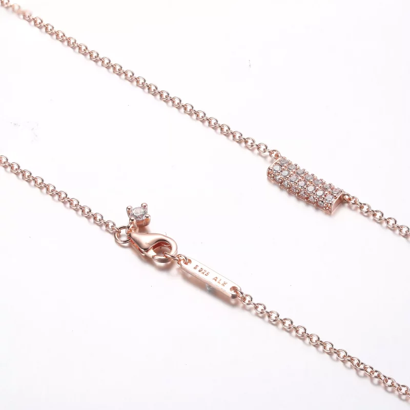(imagen para) Collar Pandora Timeless Pavé de Doble Fila de Barra Collier - 382621C01-45 - Ver 5