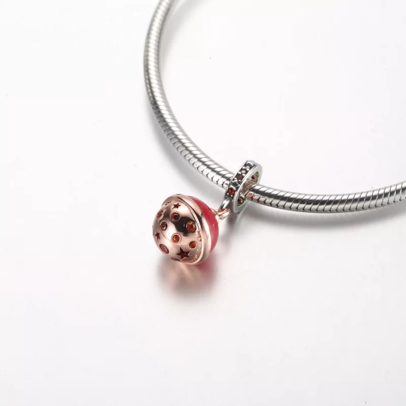 (imagen para) Pandora Charm Colgante Dos Tonos Planeta Marte Murano y Brillante - 782433C01 - Ver 4