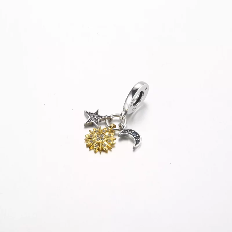 (imagen para) Pandora Charm Colgante Triple Celestial en Dos Tonos - 762676C01 - Ver 2