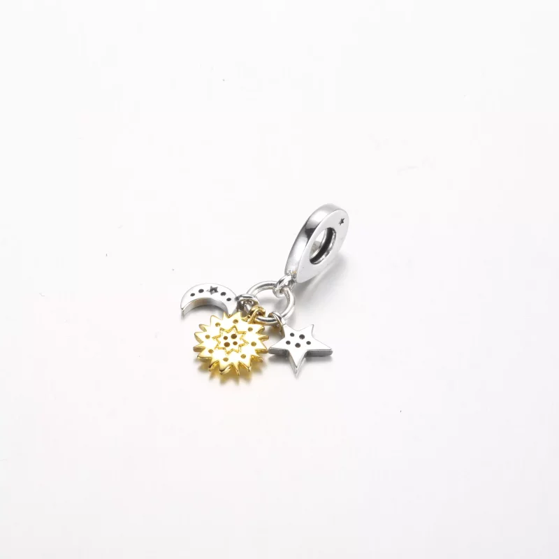 (imagen para) Pandora Charm Colgante Triple Celestial en Dos Tonos - 762676C01 - Ver 3