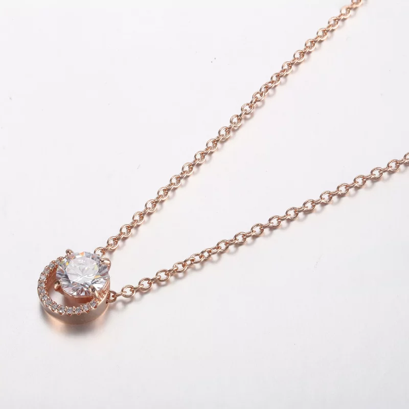(imagen para) Pandora Collar con Colgante de Halo Redondo Brillante - 361174C02-45 - Ver 2