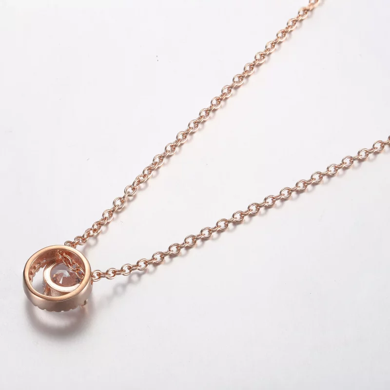 (imagen para) Pandora Collar con Colgante de Halo Redondo Brillante - 361174C02-45 - Ver 3
