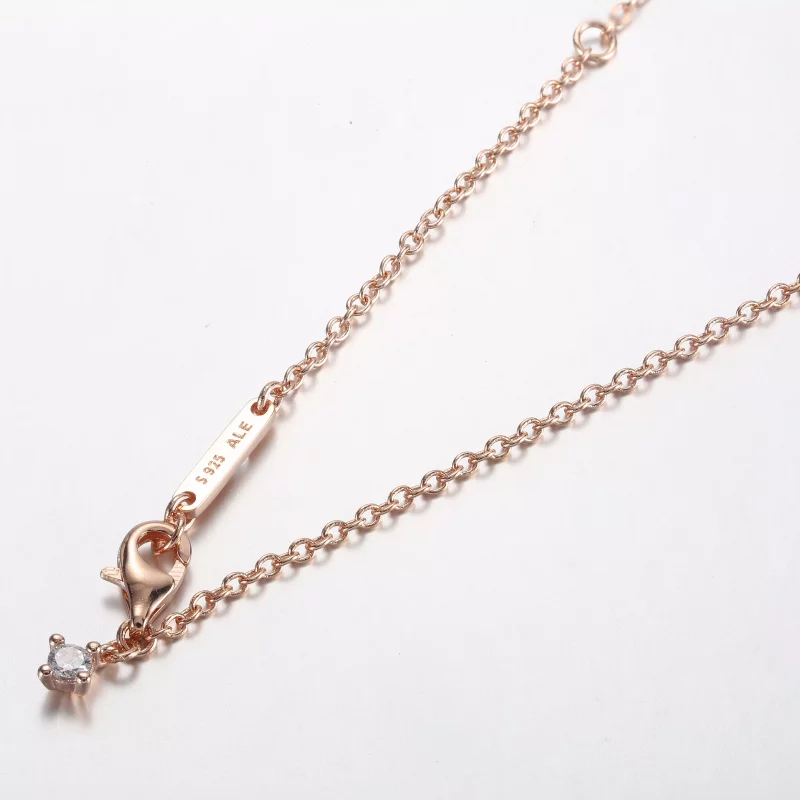 (imagen para) Pandora Collar con Colgante de Halo Redondo Brillante - 361174C02-45 - Ver 4
