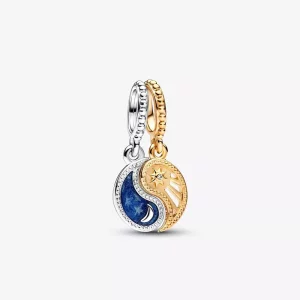 (imagen para) Pandora Dos Tonos Encanto Colgante Separable Sol y Luna - 762678C01