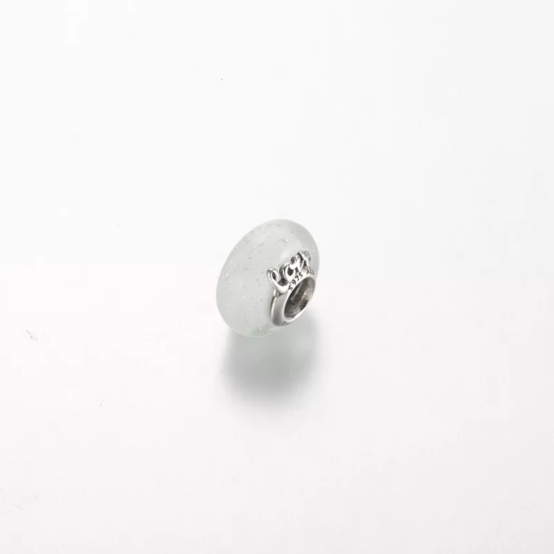 (imagen para) Pandora Encanto de Mamá y Amor de Vidrio Murano Blanco Brillante - 792655C00 - Ver 2