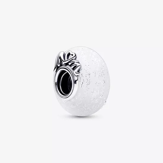 (imagen para) Pandora Encanto de Mamá y Amor de Vidrio Murano Blanco Brillante - 792655C00