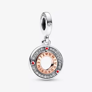 (imagen para) Pandora MSG colgante giratorio de plata de ley y chapado en oro rosa de 14k - 782640C01